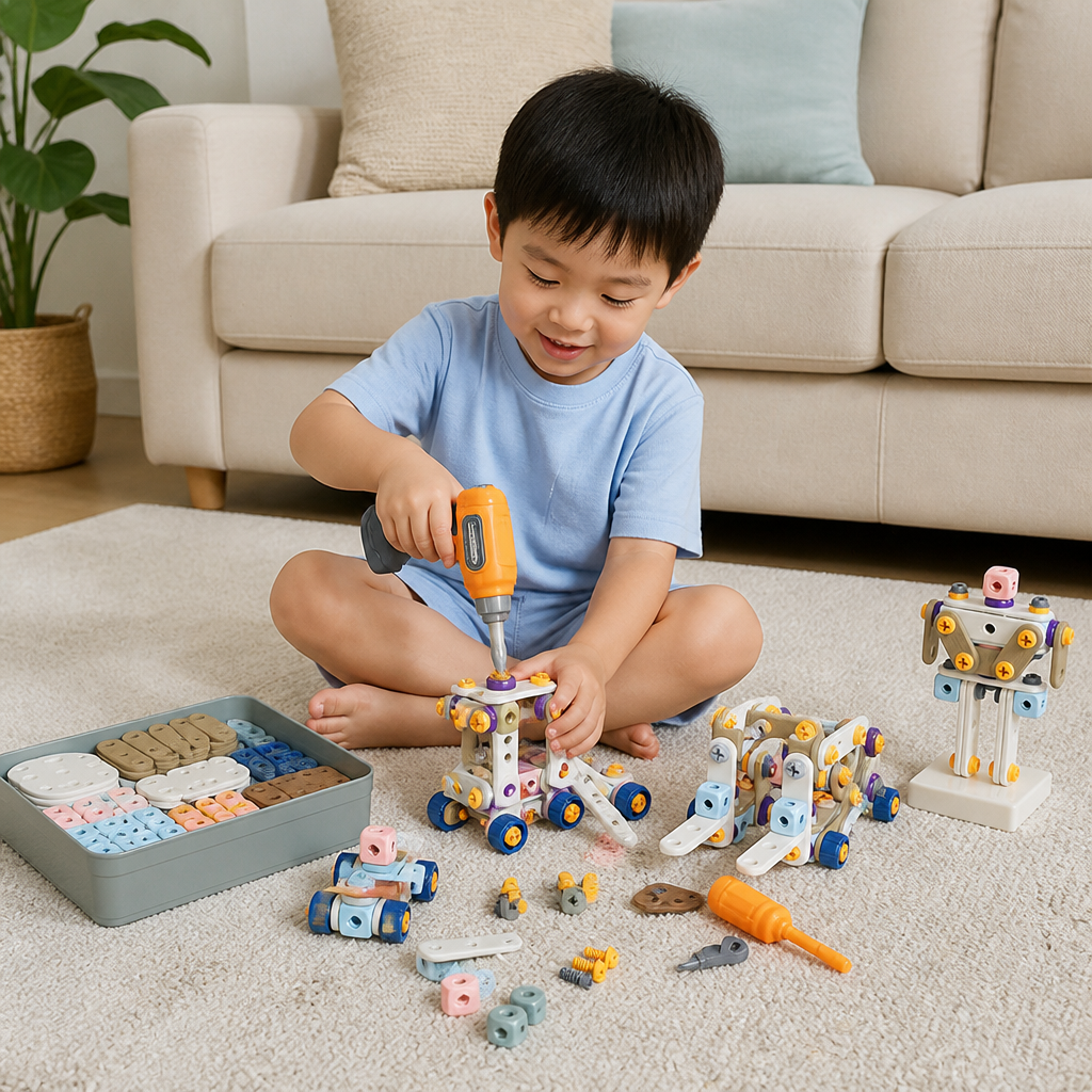 Kids’ DIY Tool Kit with Electric Drill – STEM Building Playset