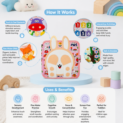 Montessori Touch & Feel Sensory Busy Book for Toddlers