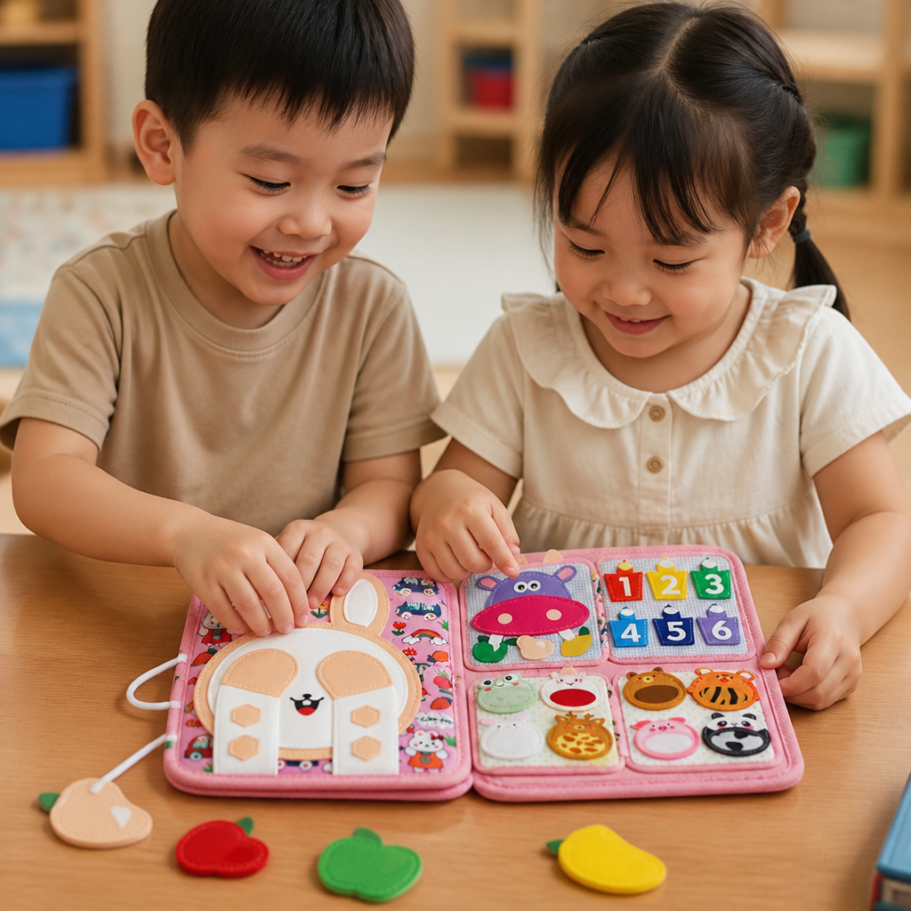Montessori Touch & Feel Sensory Busy Book for Toddlers