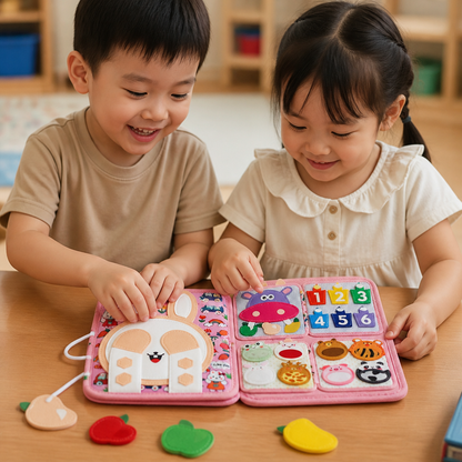 Montessori Touch & Feel Sensory Busy Book for Toddlers
