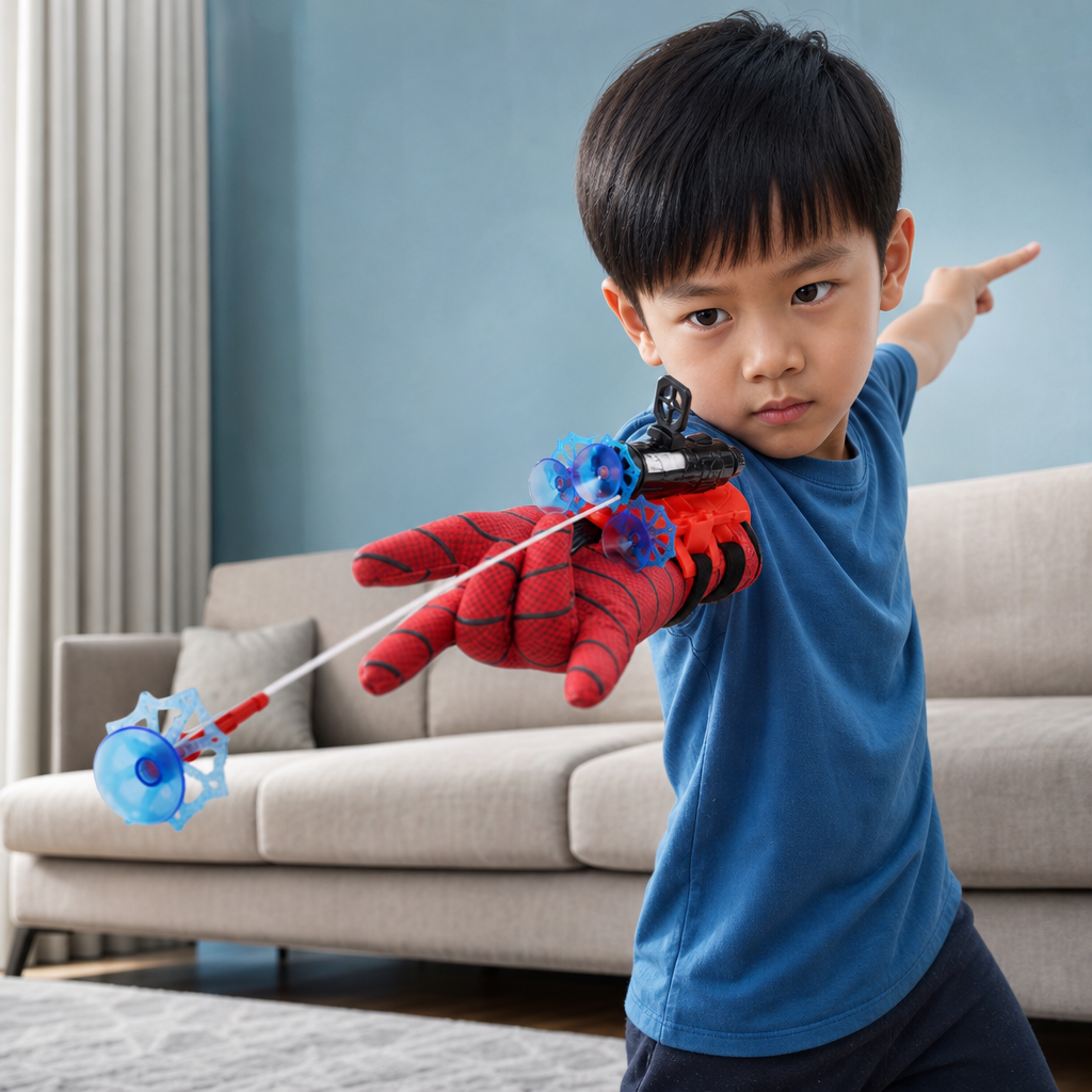 Superhero Web Launcher Glove Set – Wrist String Shooter with Suction Darts