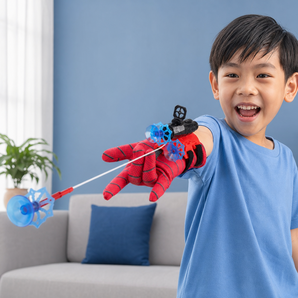 Superhero Web Launcher Glove Set – Wrist String Shooter with Suction Darts