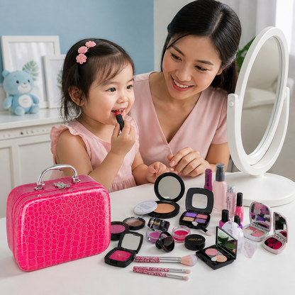 Make-up Play Set for Girls – Safe Kids Cosmetic Set with Practical Bag