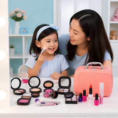 Make-up Play Set for Girls – Safe Kids Cosmetic Set with Practical Bag
