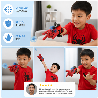 Superhero Web Launcher Glove Set – Wrist String Shooter with Suction Darts