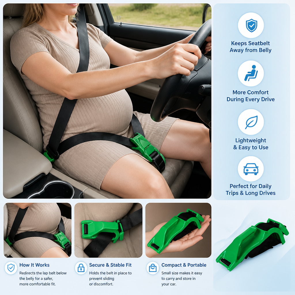 Car Travel Maternity Belly Support Strap – Adjustable & Comfortable Pregnancy Support