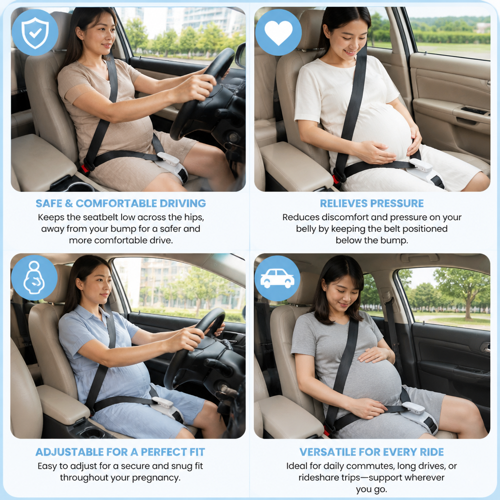 Car Travel Maternity Belly Support Strap – Adjustable & Comfortable Pregnancy Support
