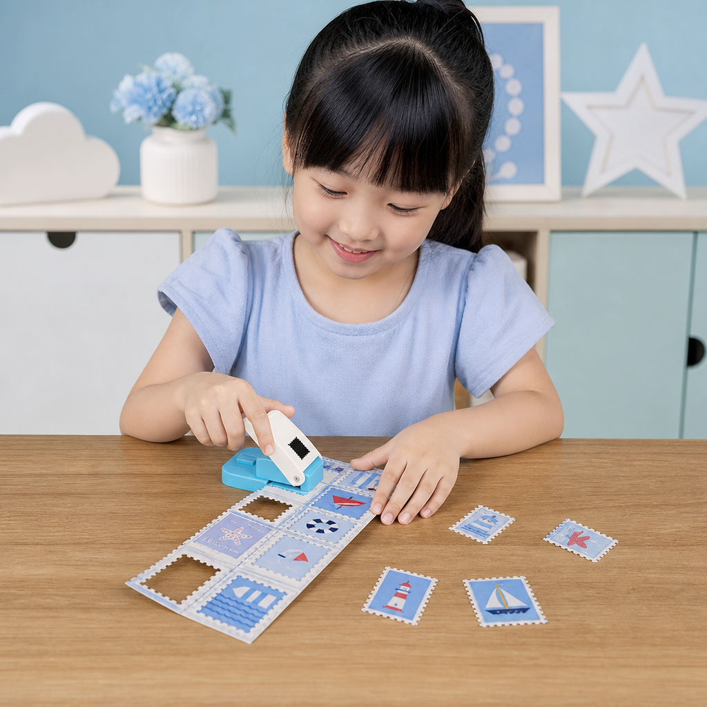 DIY Postage Stamp Paper Punch for Kids’ Arts & Crafts