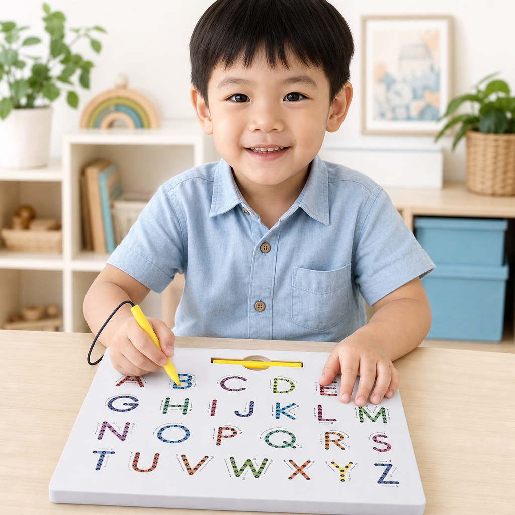 2-in-1 Magnetic Letter Tracing Board for Uppercase & Lowercase Writing Practice