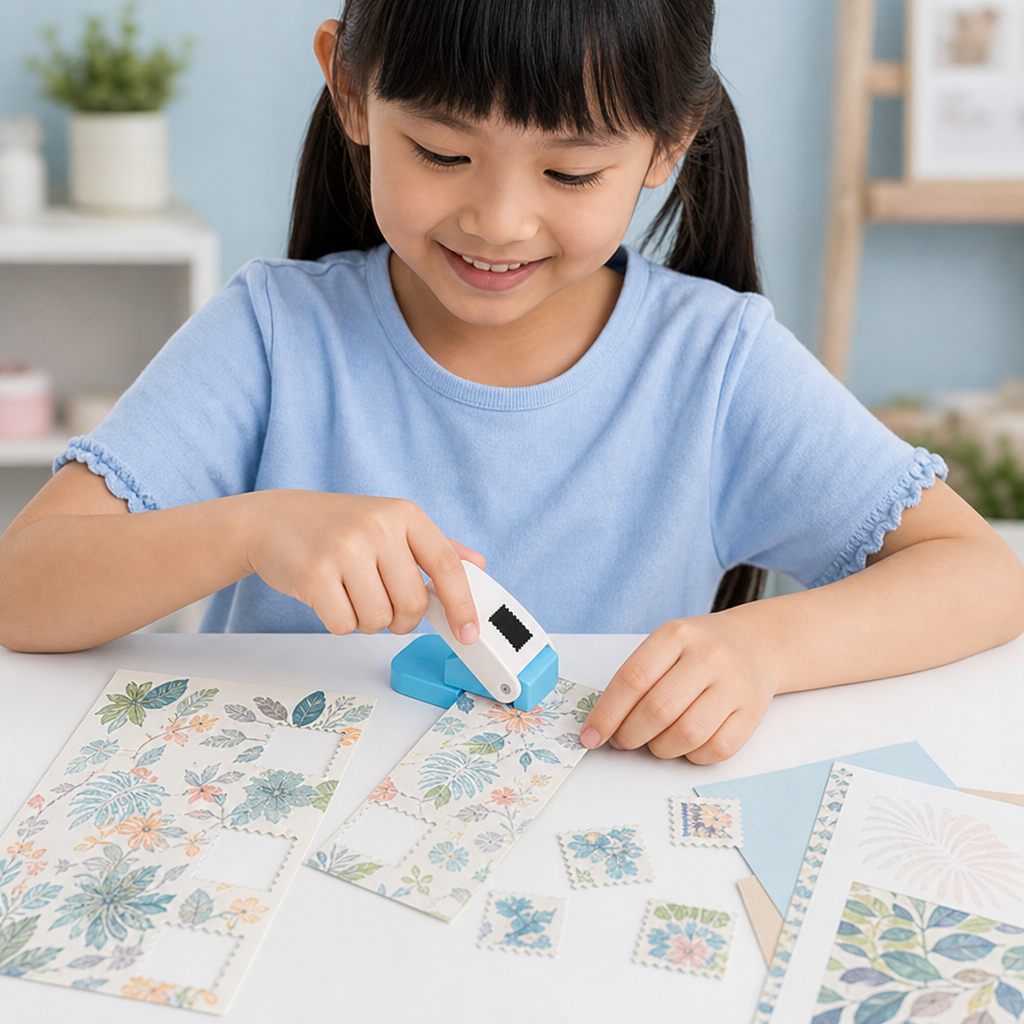DIY Postage Stamp Paper Punch for Kids’ Arts & Crafts