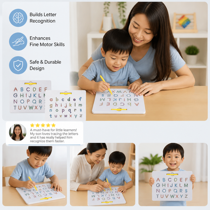 2-in-1 Magnetic Letter Tracing Board for Uppercase & Lowercase Writing Practice