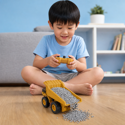 Remote-Controlled Dump Truck with Lights – Construction Vehicle Toy
