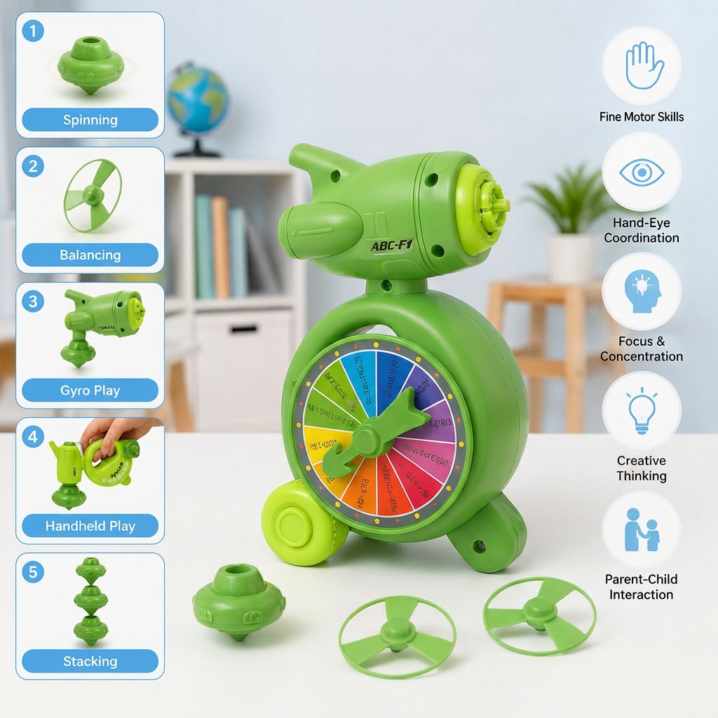 5-in-1 Gyro Educational Toy – Spinning, Balancing & Stacking Skill Game for Kids