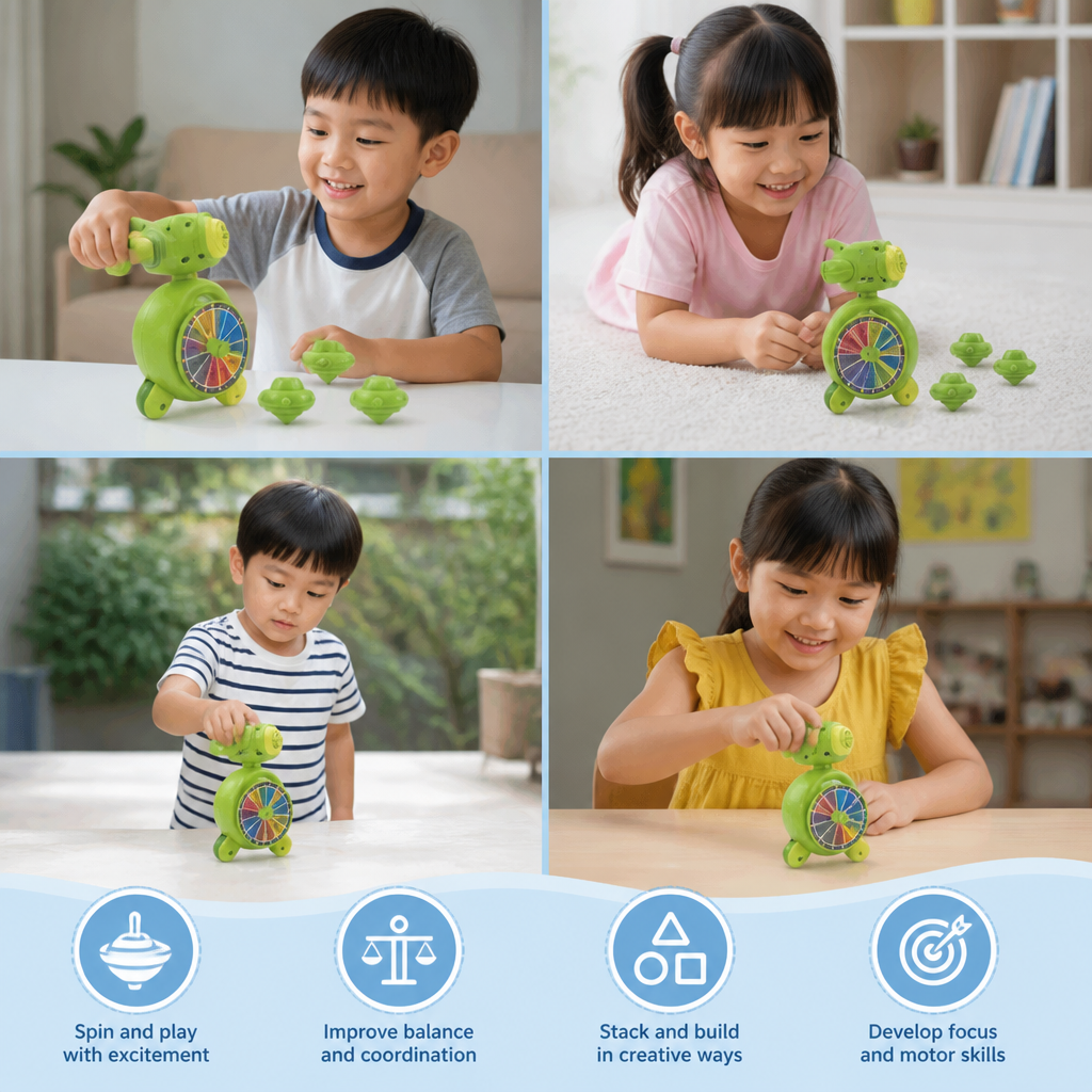 5-in-1 Gyro Educational Toy – Spinning, Balancing & Stacking Skill Game for Kids