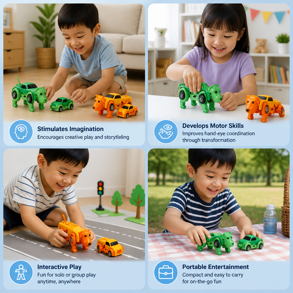 Wind-Up Transforming Animal Car Toy