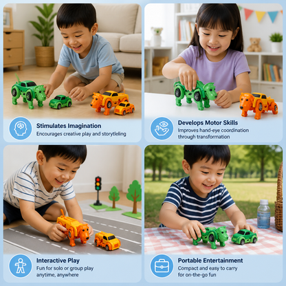 Wind-Up Transforming Animal Car Toy