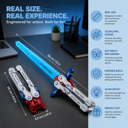 Glowing Telescopic Butterfly Sword Toy