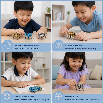 3-in-1 Mechanical Robot Dog Fidget Spinner Toy