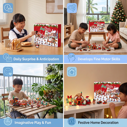 Christmas Village Building Blocks Advent Calendar for Kids