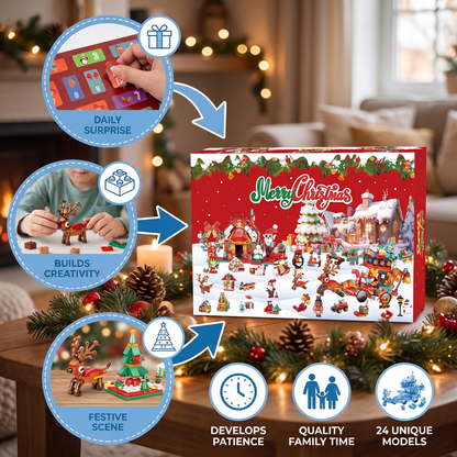 Christmas Village Building Blocks Advent Calendar for Kids