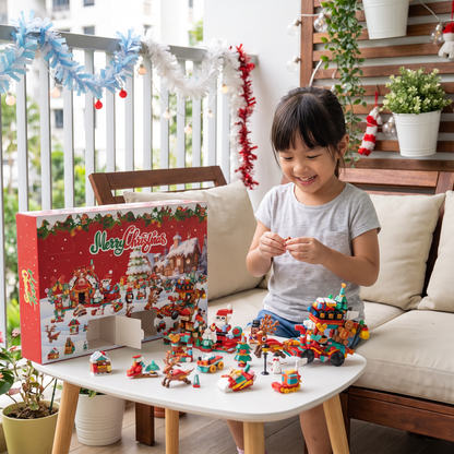 Christmas Village Building Blocks Advent Calendar for Kids
