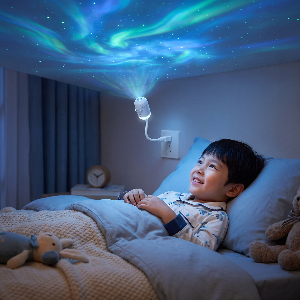 NightSky Dimmable USB Galaxy Projector with Stars & Aurora Effects