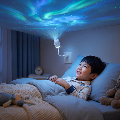 NightSky Dimmable USB Galaxy Projector with Stars & Aurora Effects