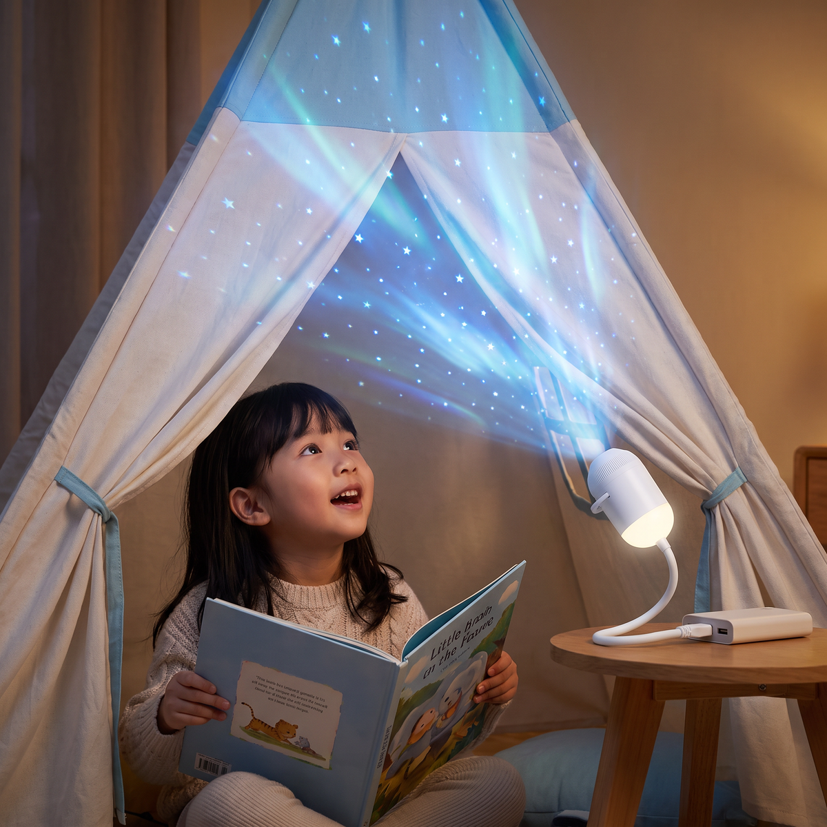NightSky Dimmable USB Galaxy Projector with Stars & Aurora Effects
