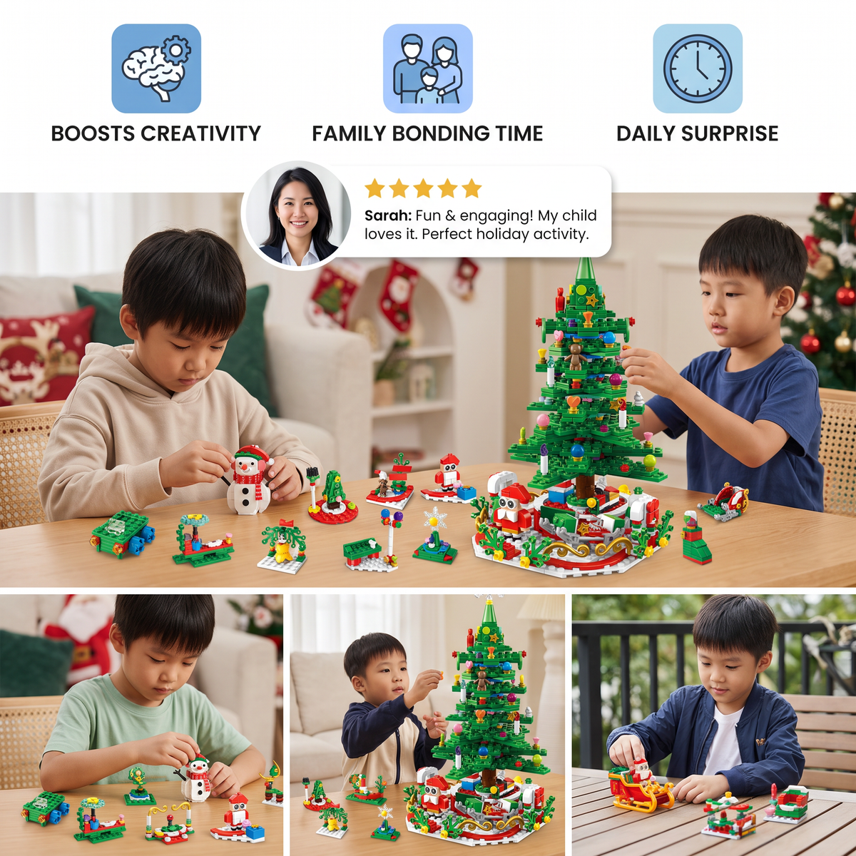 Christmas Tree Building Blocks Advent Calendar for Kids