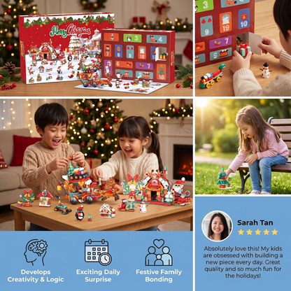 Christmas Village Building Blocks Advent Calendar for Kids