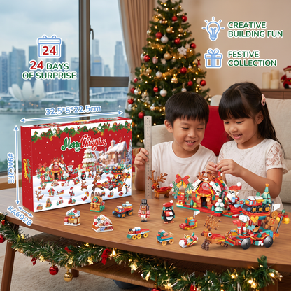 Christmas Village Building Blocks Advent Calendar for Kids