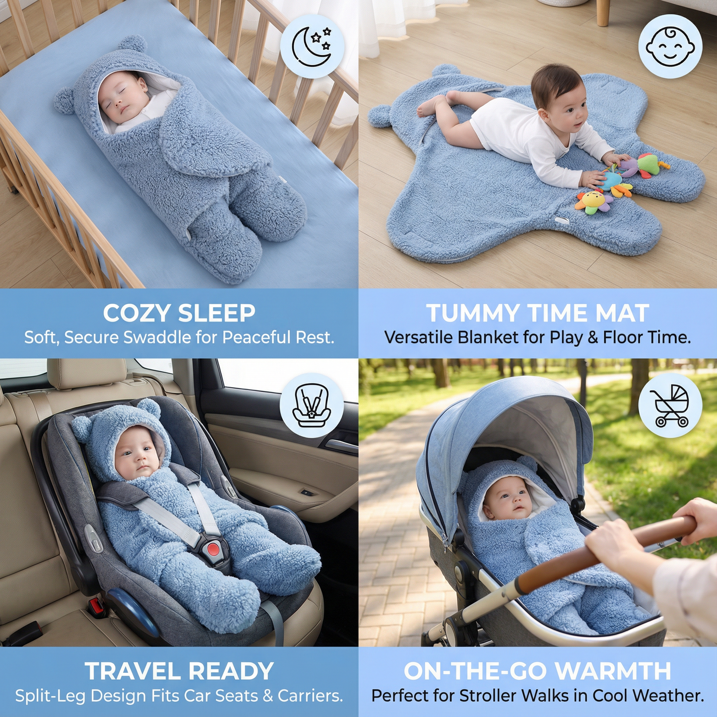 Baby Blanket and Pyjamas in Bear Design