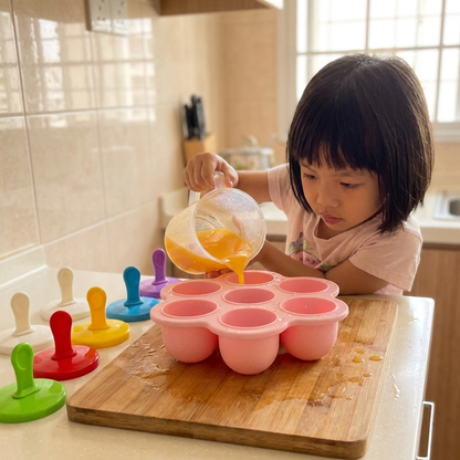 7-Piece Silicone Popsicle Mold – Reusable Ice Pop Maker for Kids