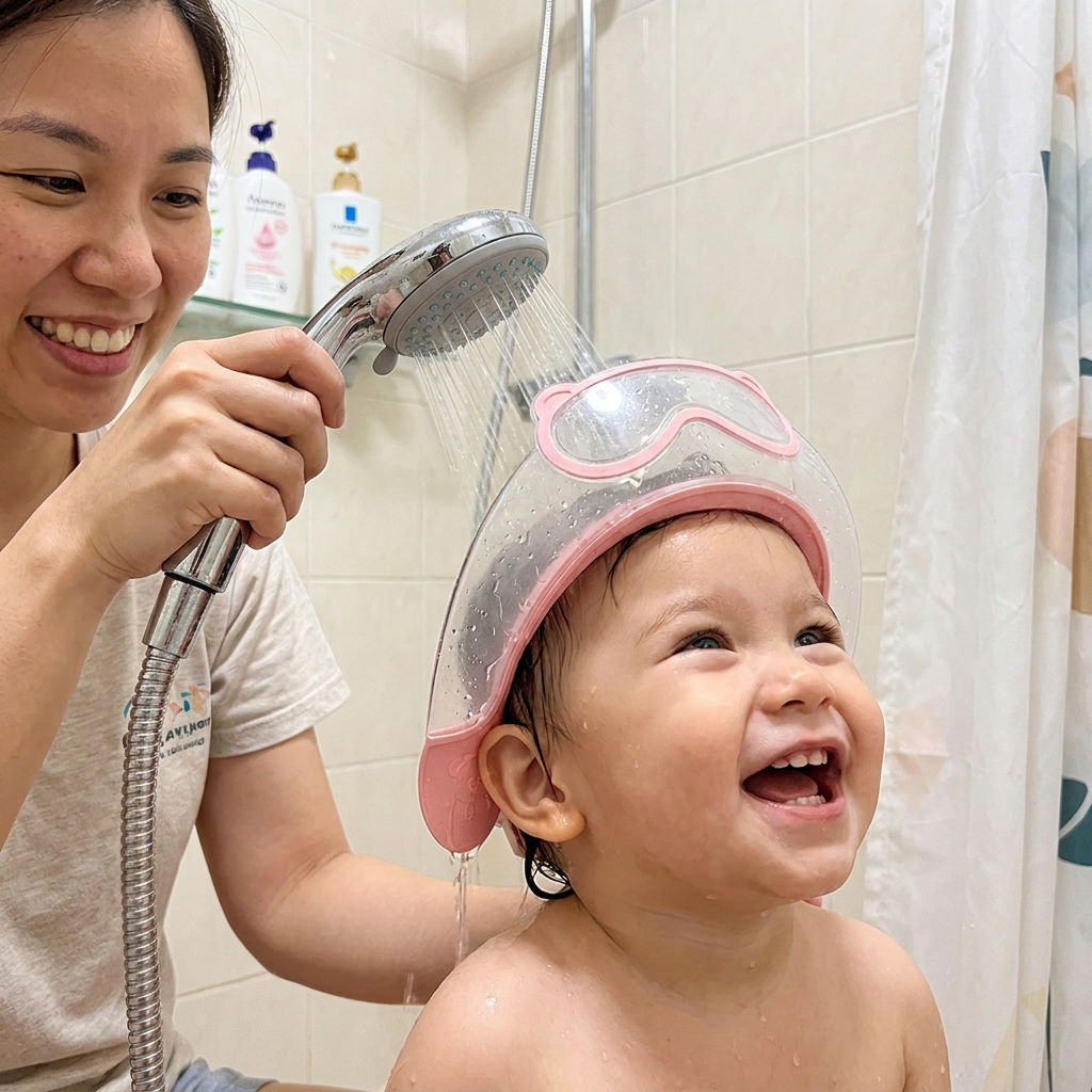 Adjustable Baby Water & Shampoo Visor with 360° Eye & Ear Protection