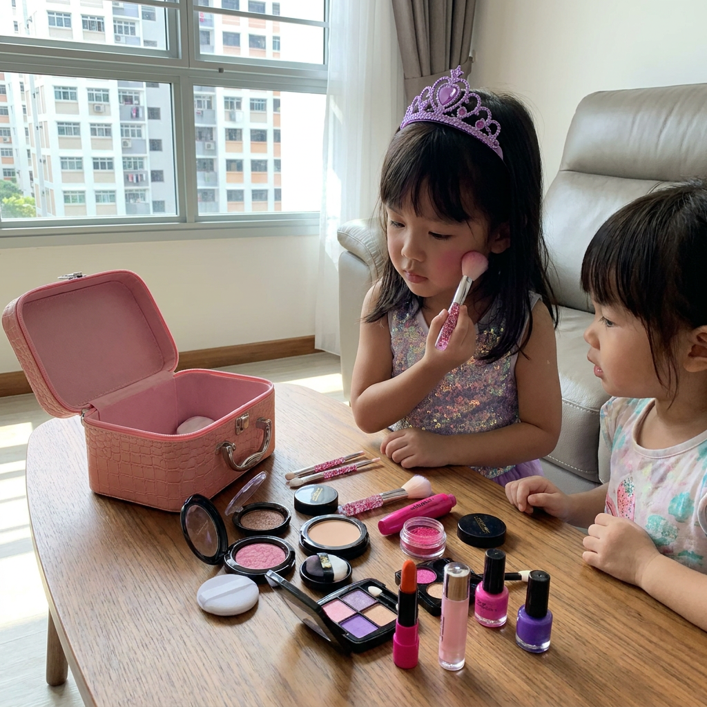 Make-up Play Set for Girls – Safe Kids Cosmetic Set with Practical Bag