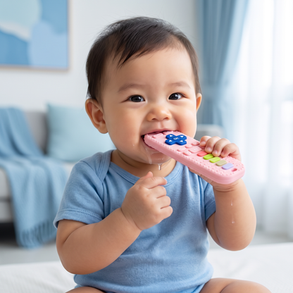 Silicone Remote Control Baby Teether – BPA-Free Sensory Chew Toy