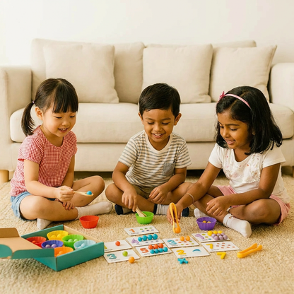 Montessori Math Puzzle for Kids ⎜ Educational Bead Matching Game for Number Recognition and Counting Skills