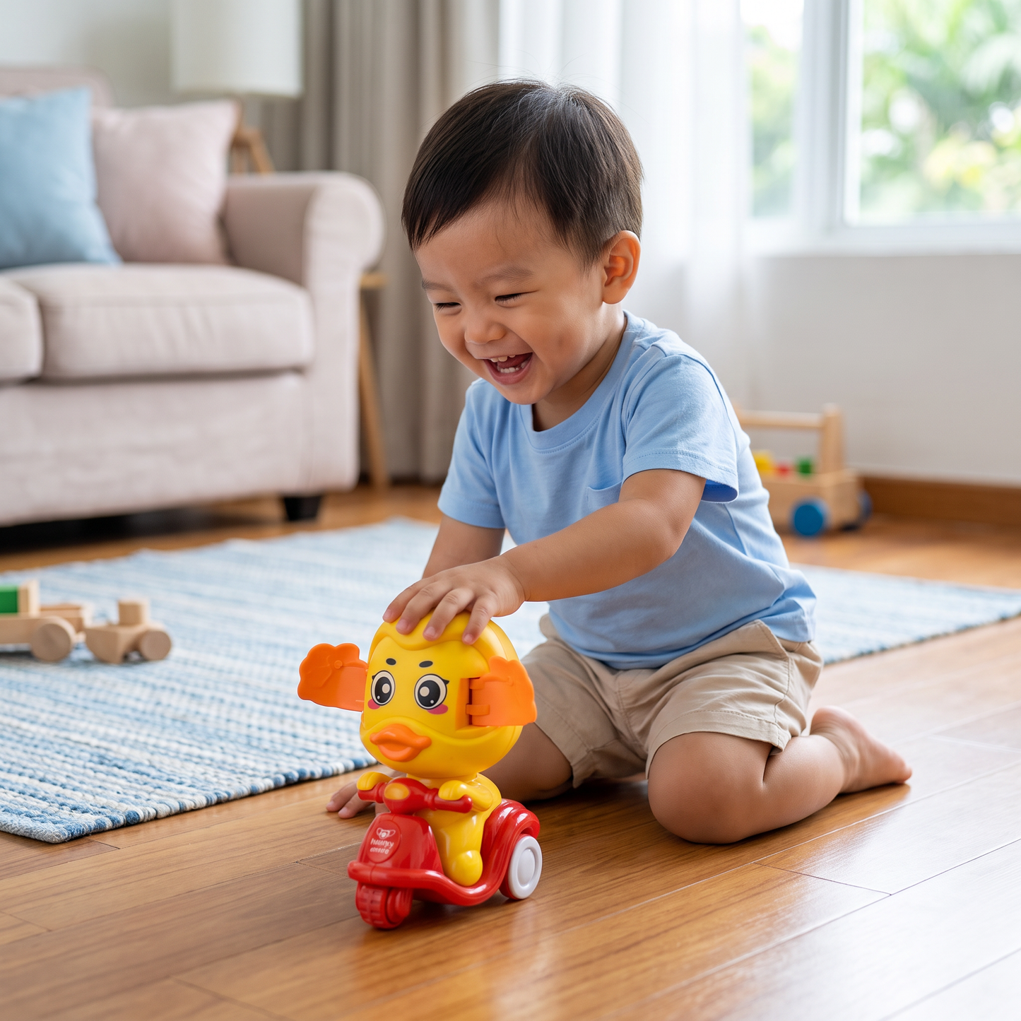 Press & Go Animal Motorcycle Toy – Cute Hide-and-Seek Character Car