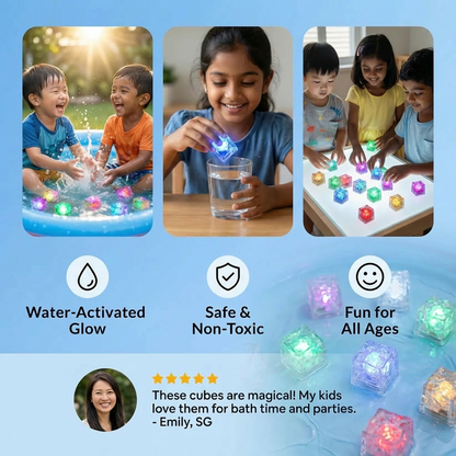 Light-Up Bath Cube Toy Set for Kids – 6-Piece Set
