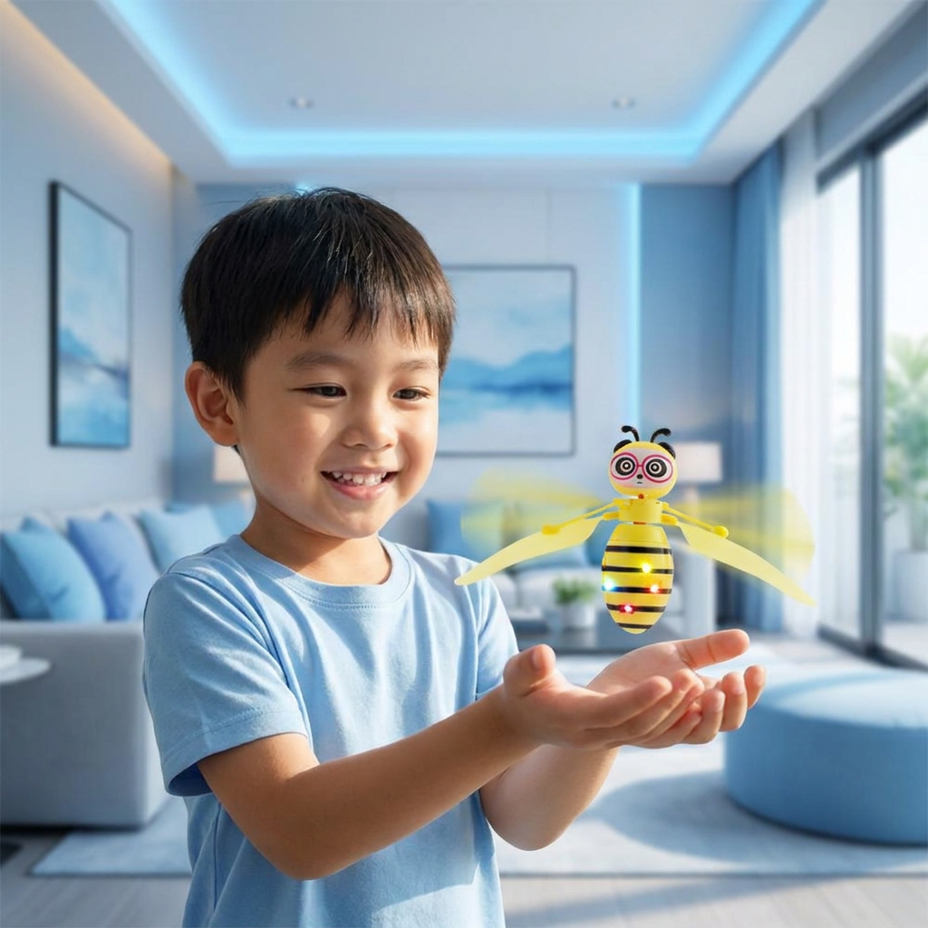 Hand-Controlled Flying Bee Toy with Motion Sensor and LED Lights