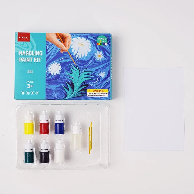 Marbling Paint Kit for Kids ⎜ Creative Water Art Set with Colors, Tools and Tray for Fun Painting and Learning