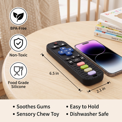 Silicone Remote Control Baby Teether – BPA-Free Sensory Chew Toy
