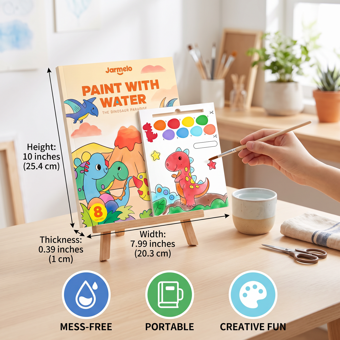 Watercolor Painting Book with Brush – Mess-Free Paint with Water Fun