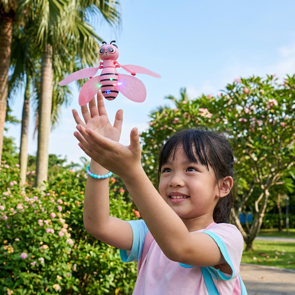 Hand-Controlled Flying Bee Toy with Motion Sensor and LED Lights