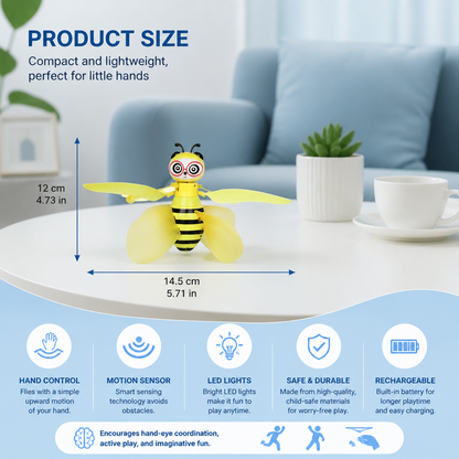 Hand-Controlled Flying Bee Toy with Motion Sensor and LED Lights