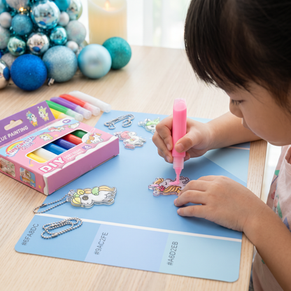 DIY Christmas No-Bake Glue Painting Ornament Craft Kit for Kids
