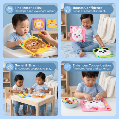 DIY Animal Craft Kit for Kids ⎜ Creative Handmade Material Set with Cartoon Stickers for Fun Learning and Play