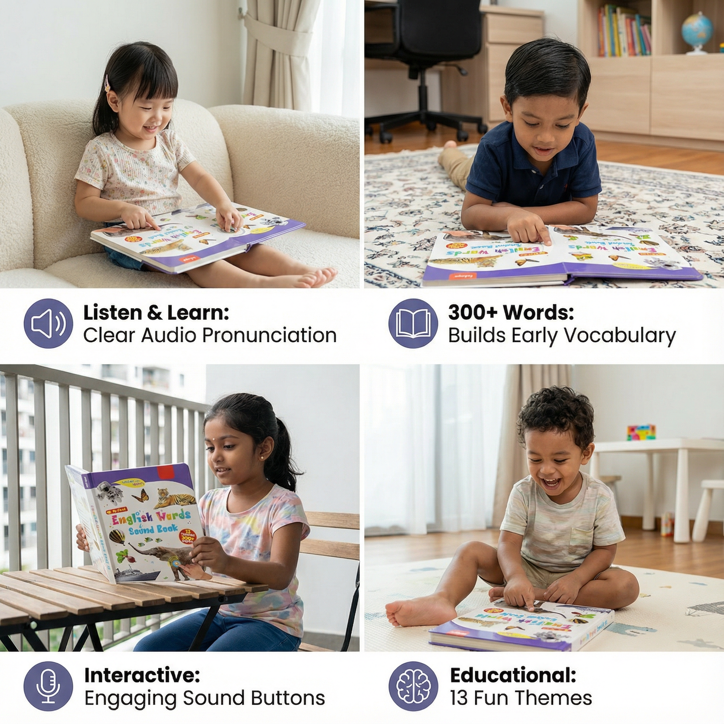 English Sound Learning Book ⎜ Interactive Audio Book for Early Language Development and Vocabulary Building