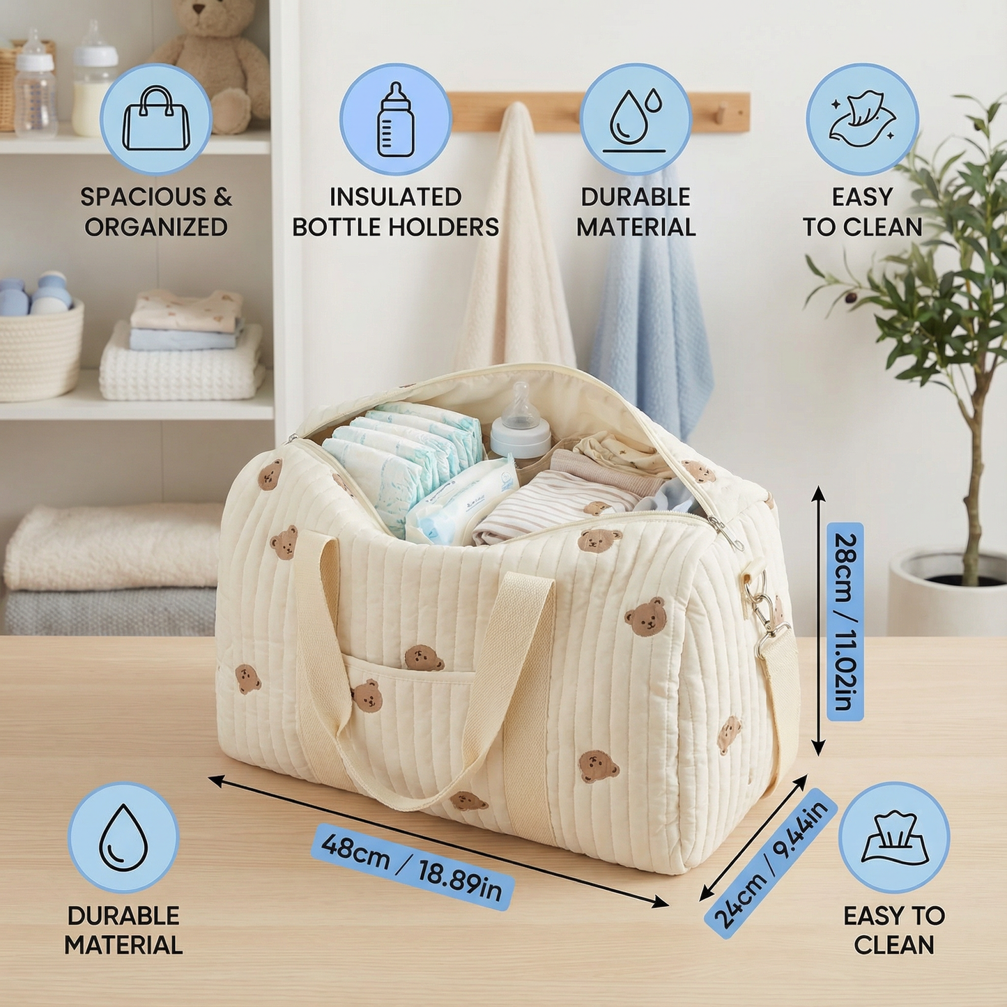 Large Mommy Baby Bag – Space for Everything Moms Need!