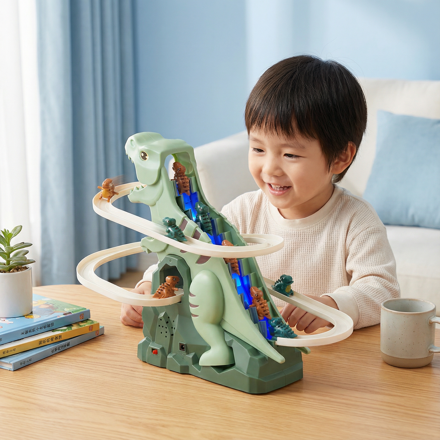 Dino Slide Roller Coaster Fun